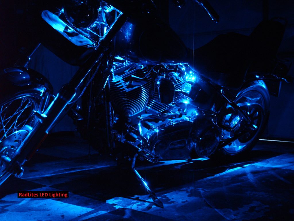 FOUR PIECE LED NEON MOTORCYCLE KIT BODY AND ENGINE ACCENT LIGHTING ...